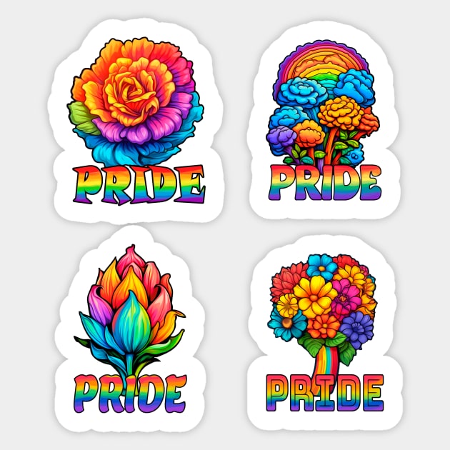 pride flowers stickers Sticker by KIDEnia